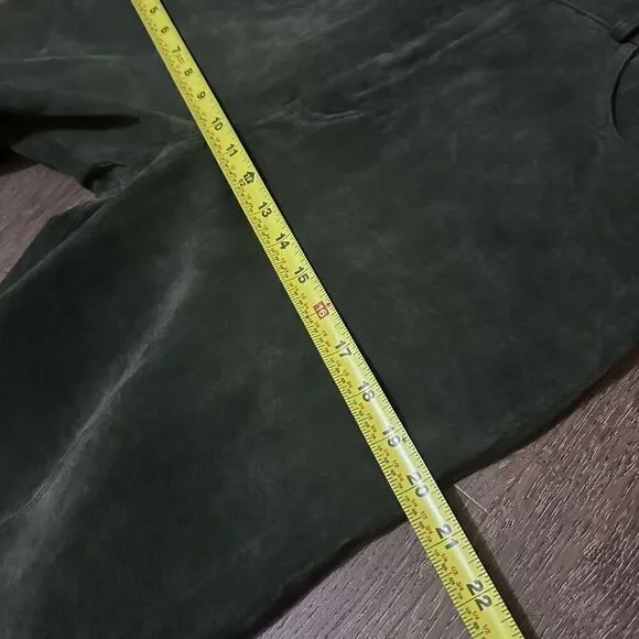 Vintage Cayenne Womens Green Suede Leather High Rise Pants Western Boho Size 10 - Picture 10 of 11